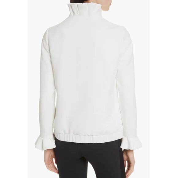 Ted Baker London Lydiah Crepe Ruffle Bomber Jacket Ivory size 2 - Picture 2 of 11